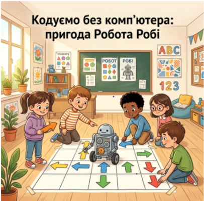 Кодуємо без комп’ютера: пригода Робота Робі»